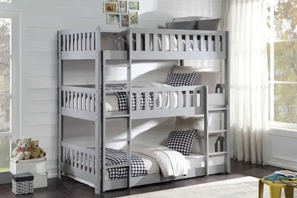 Oakley Gray Triple Twin Bunk Bed