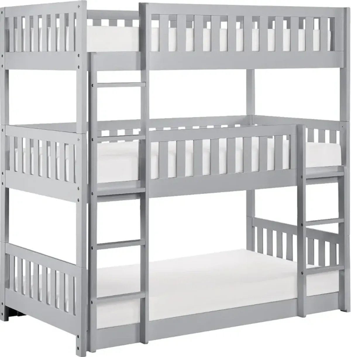 Oakley Gray Triple Twin Bunk Bed