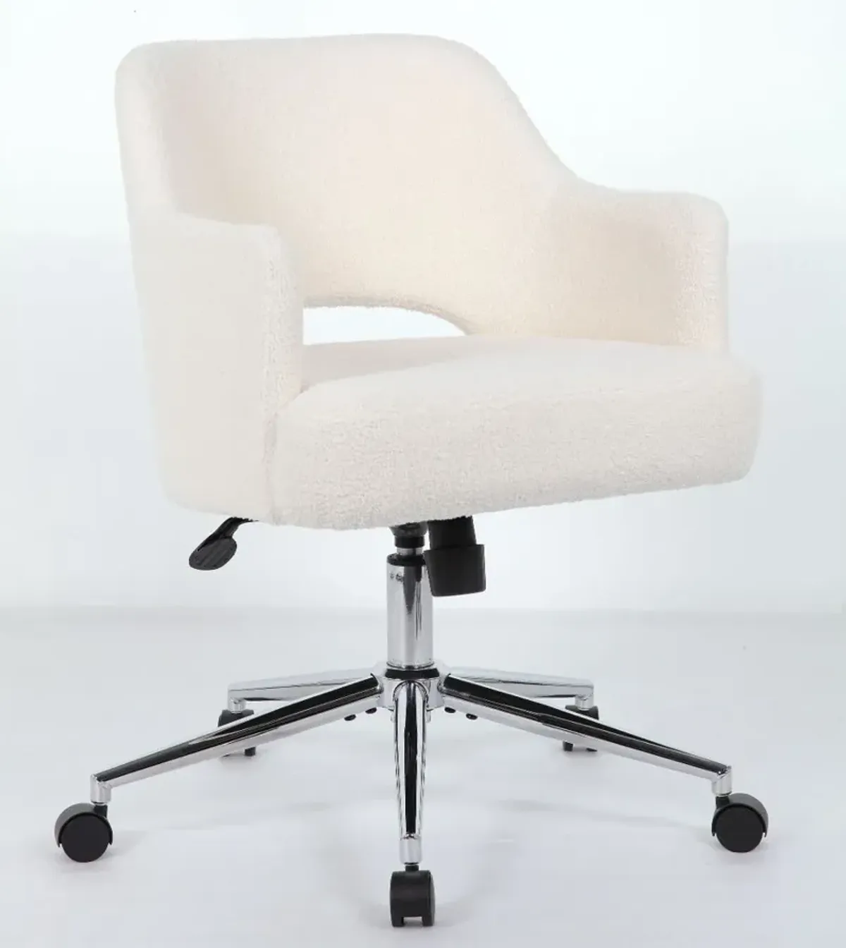 White Boucle Office Chair