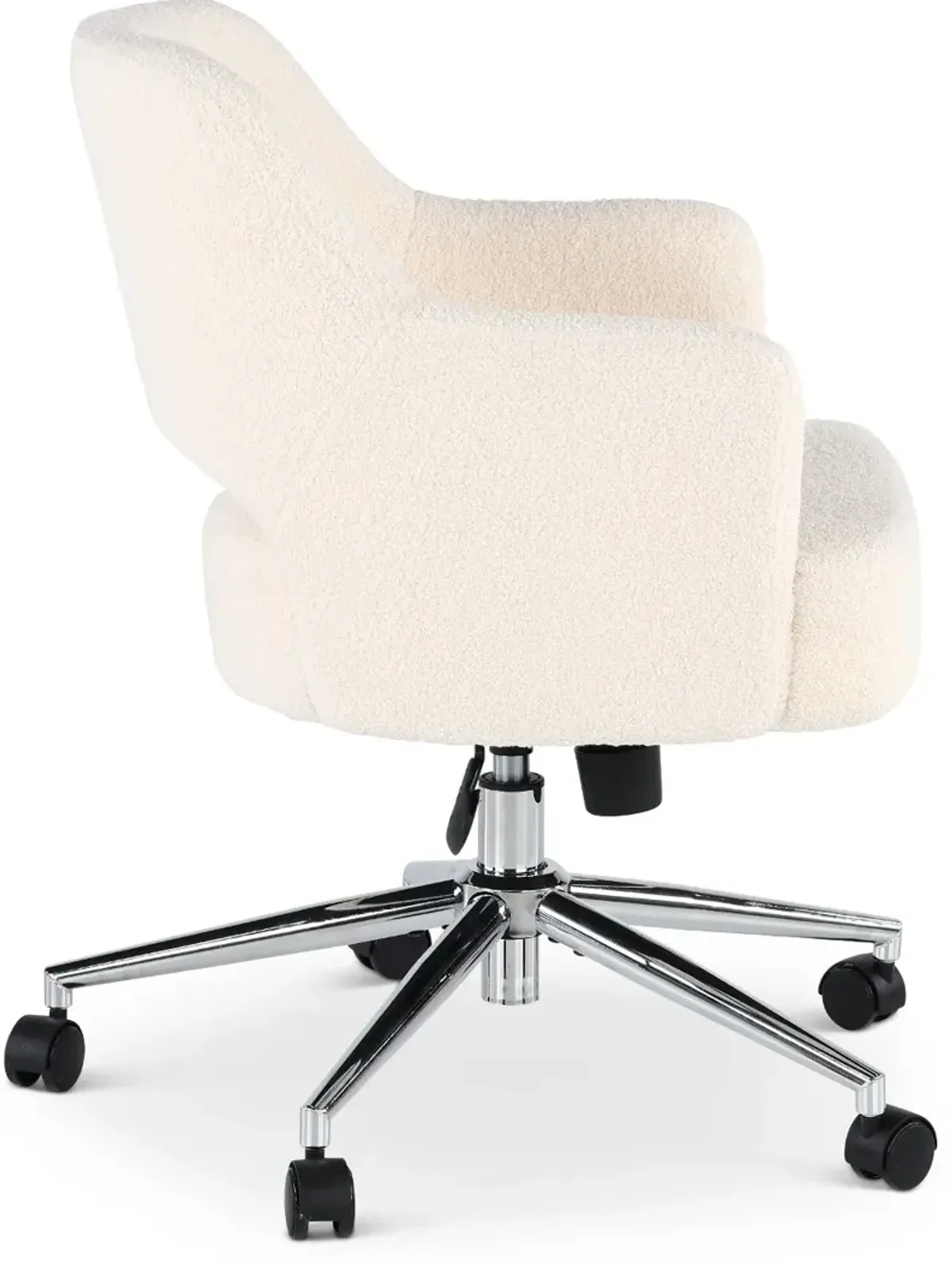 White Boucle Office Chair