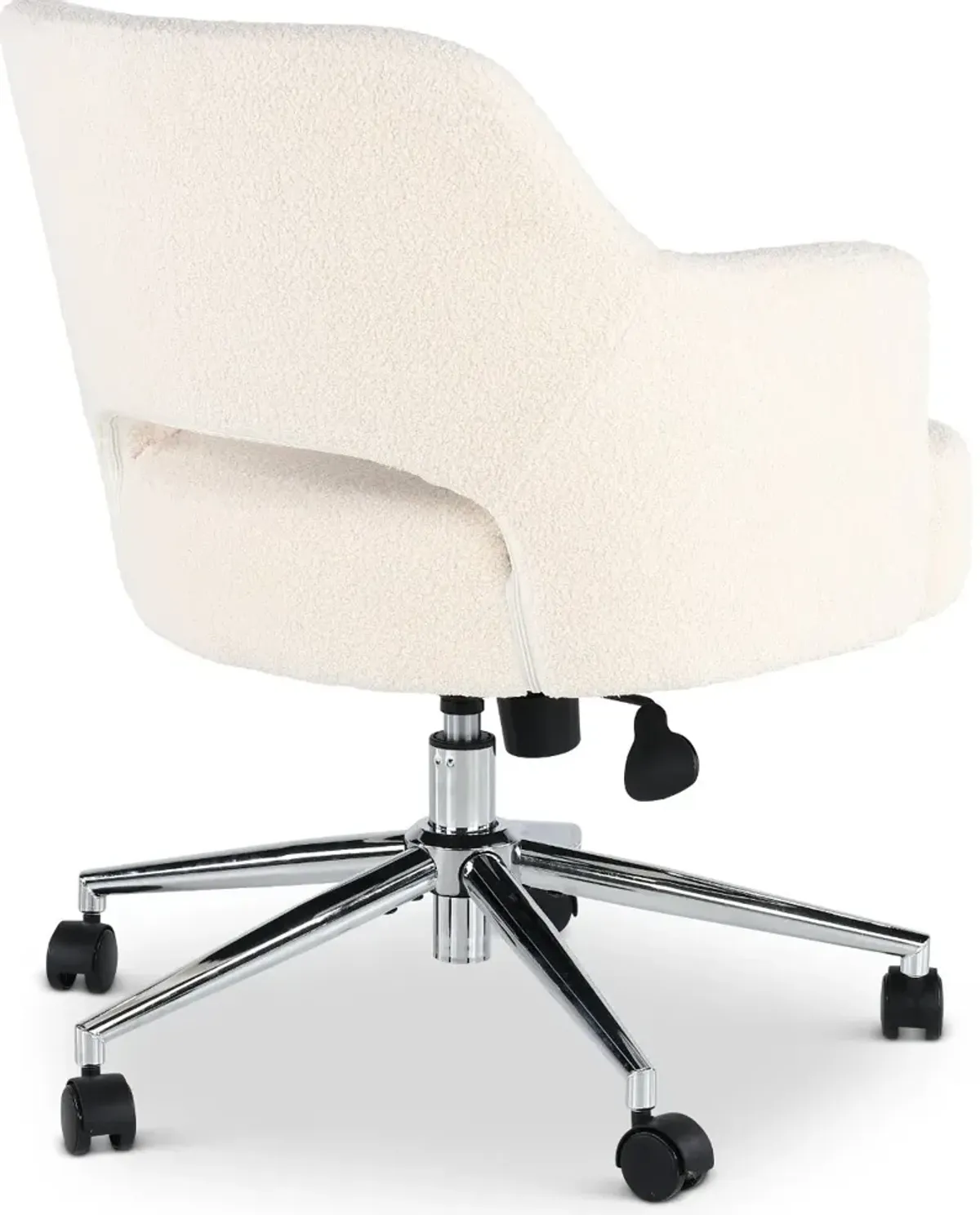 White Boucle Office Chair