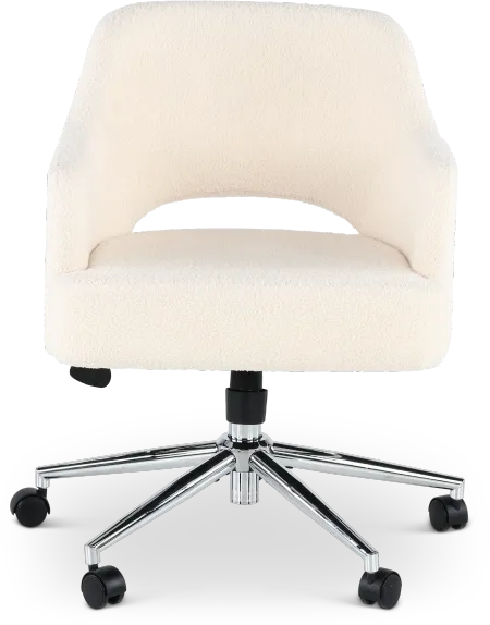 White Boucle Office Chair