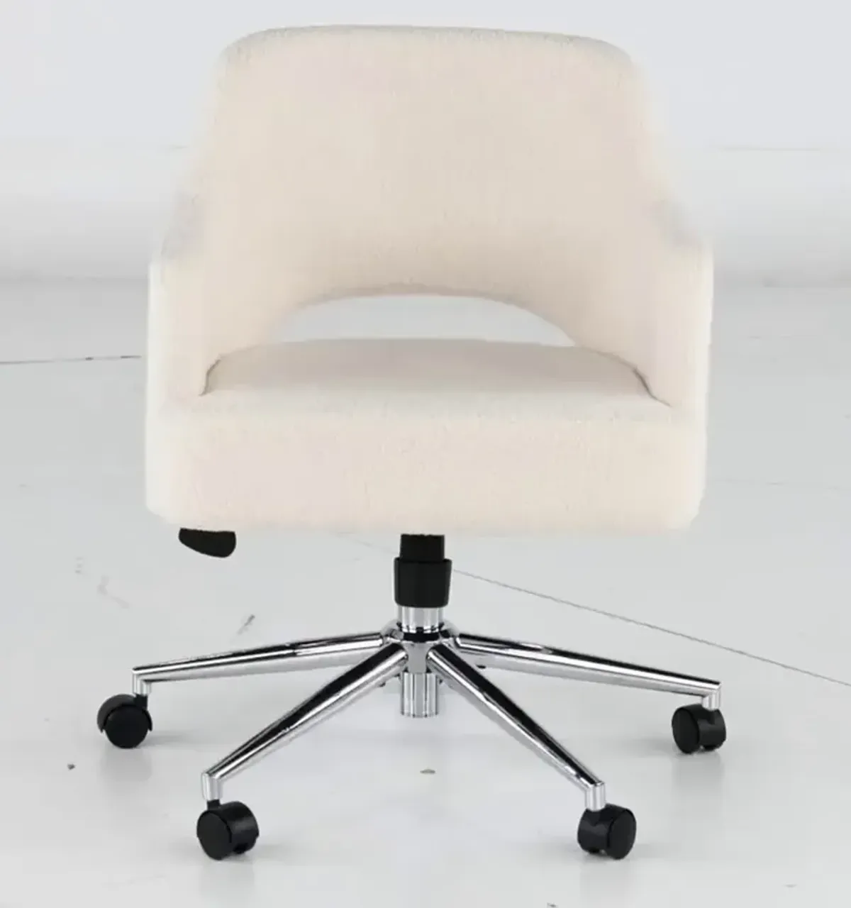 White Boucle Office Chair