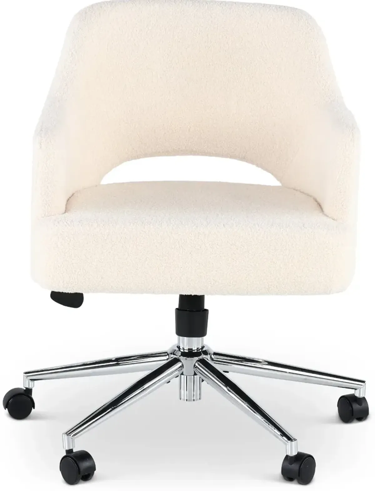 White Boucle Office Chair