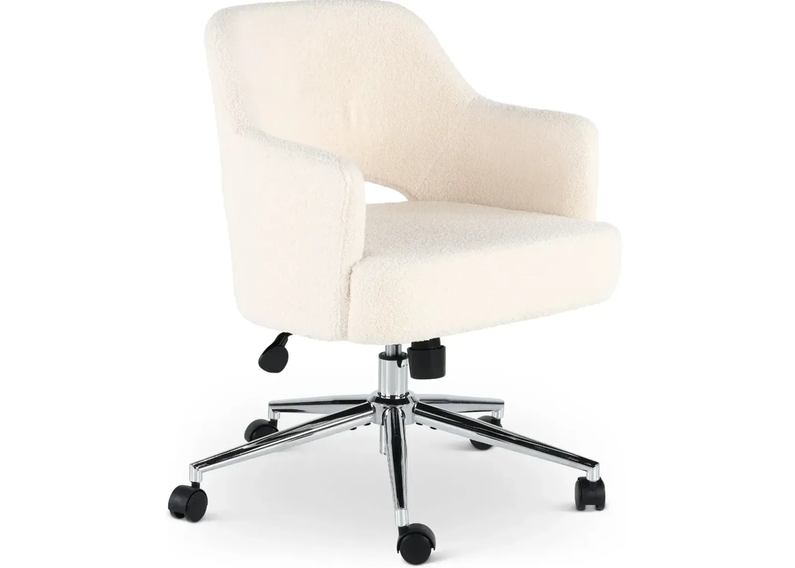 White Boucle Office Chair