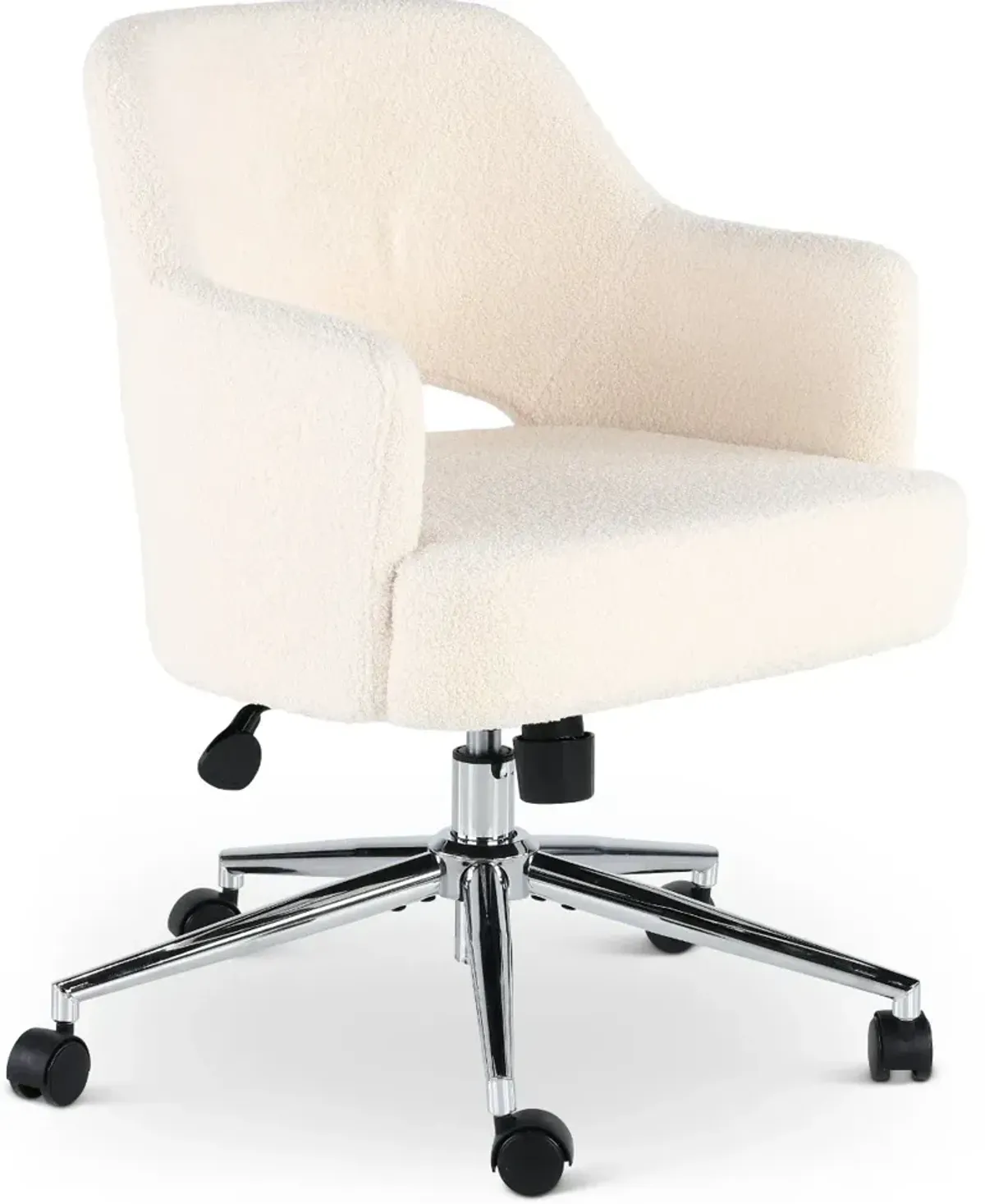 White Boucle Office Chair