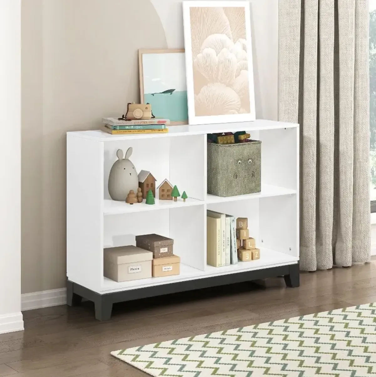 Jordan White 4 Shelf Bookcase