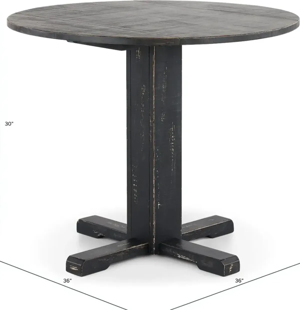 Beach Haven Black Drop-Leaf Dining Table