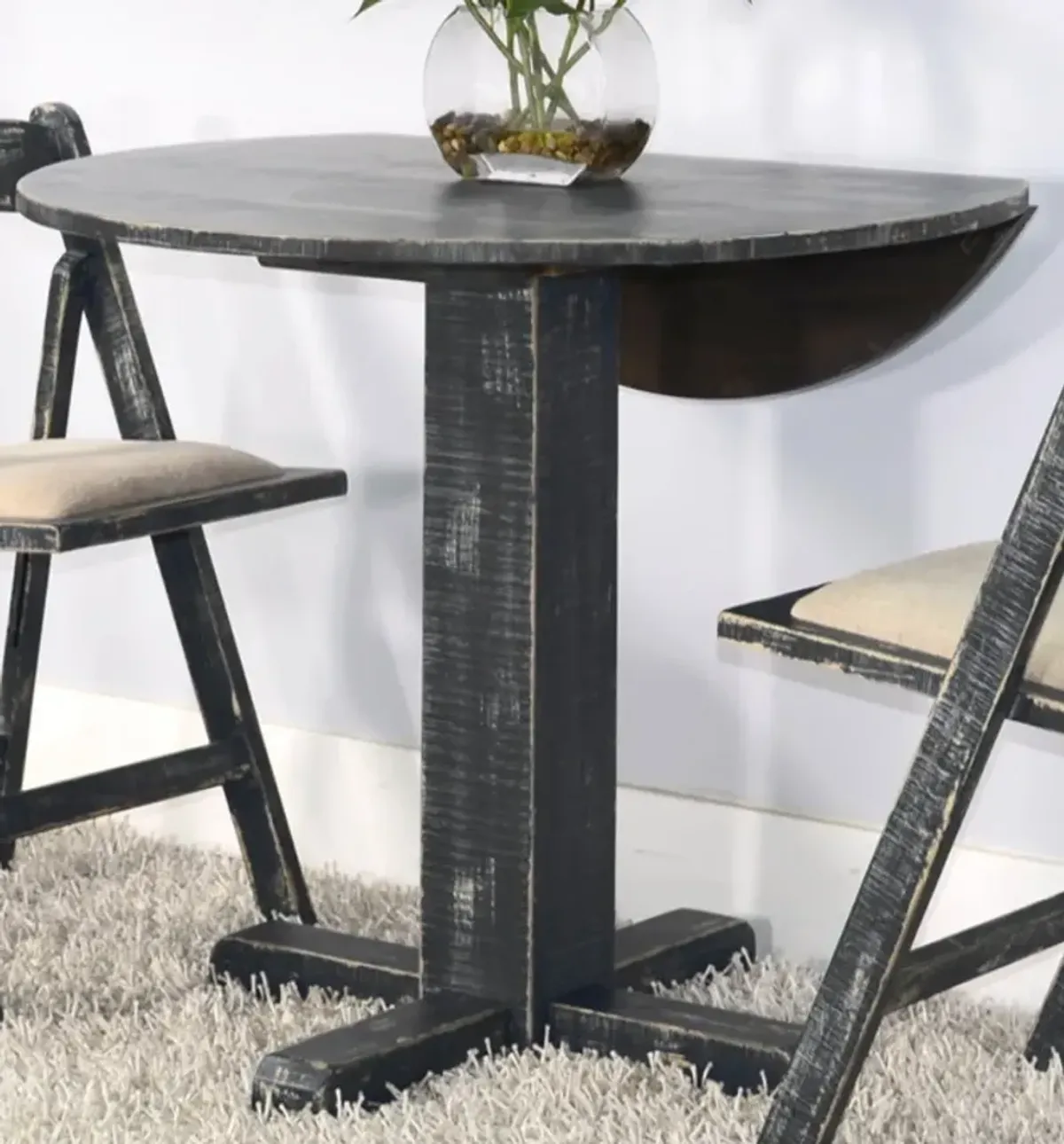 Beach Haven Black Drop-Leaf Dining Table