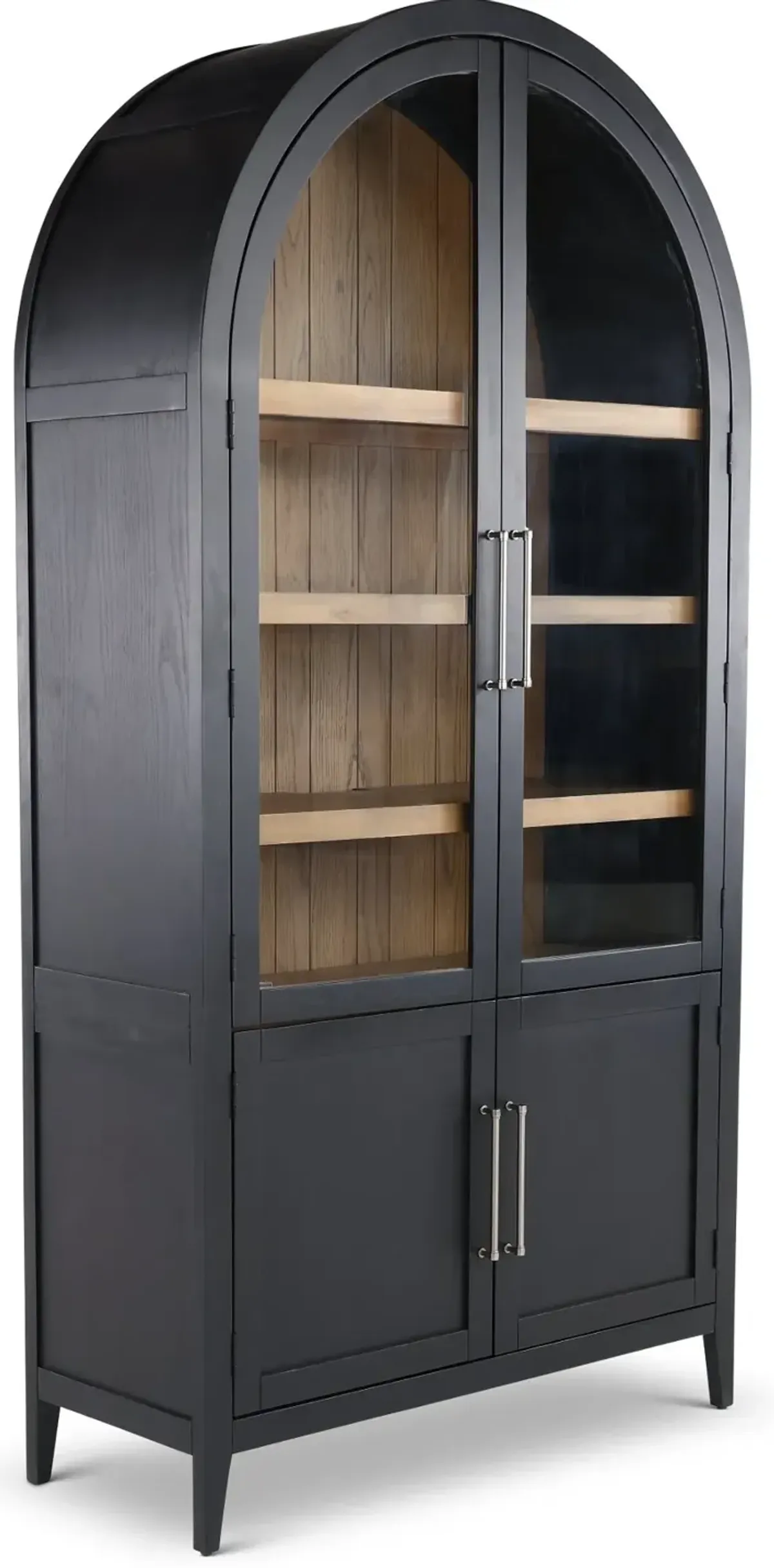 Flynn Black Arched Cabinet