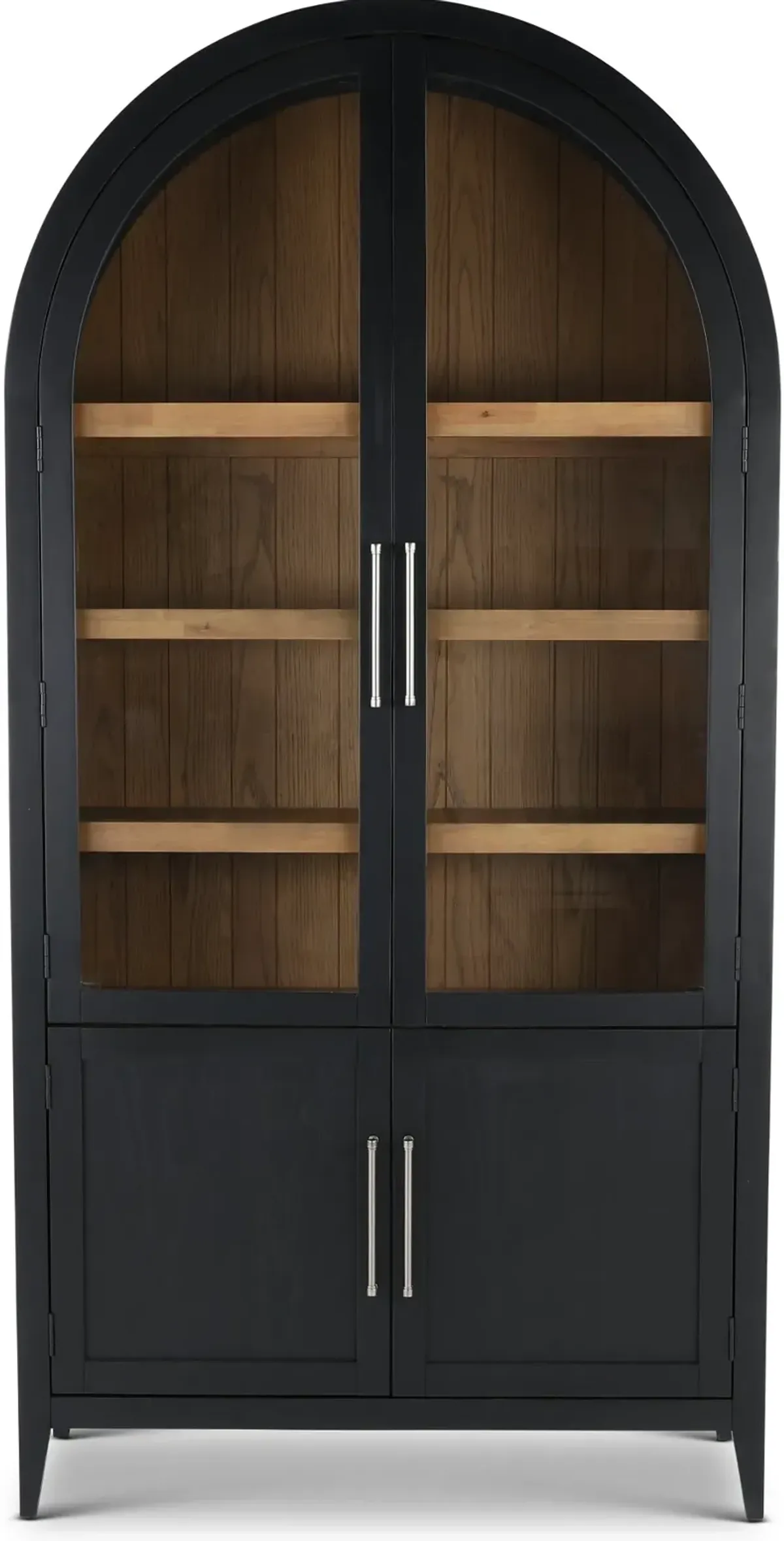 Flynn Black Arched Cabinet