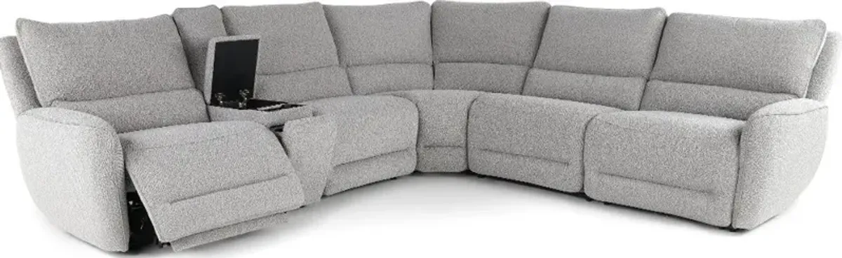 Stellar Smoke Gray 6-Piece Power Reclining Sectional