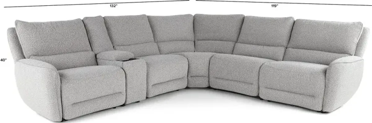 Stellar Smoke Gray 6-Piece Power Reclining Sectional