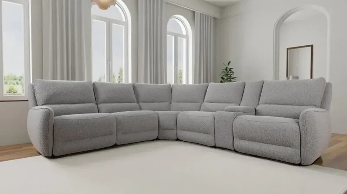 Stellar Smoke Gray 6-Piece Power Reclining Sectional