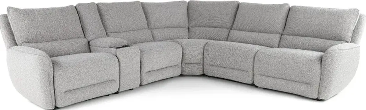 Stellar Smoke Gray 6-Piece Power Reclining Sectional