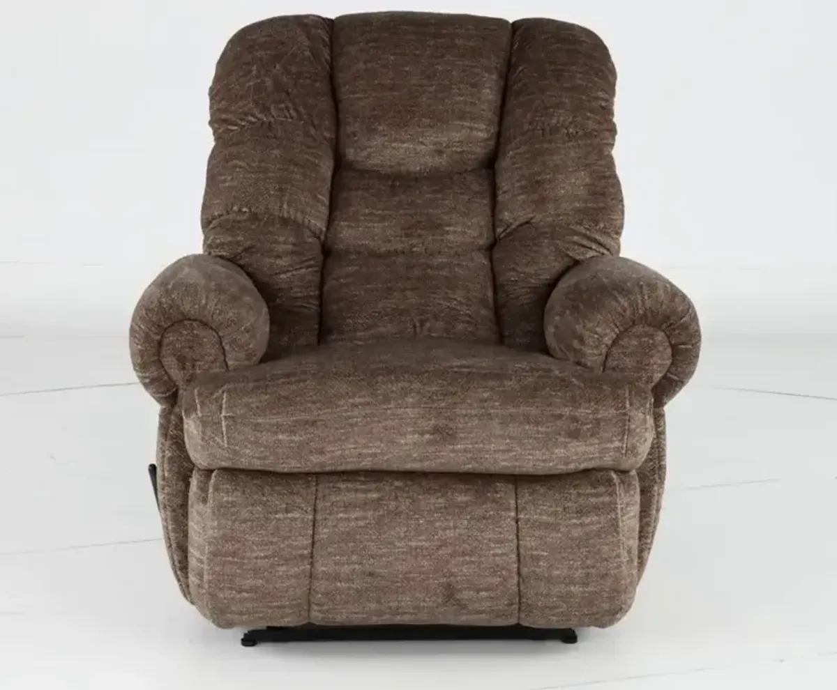 King Comfort Camel Brown Big and Tall Recliner