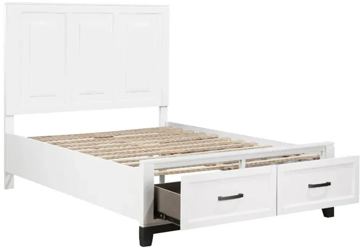 Jordan White Queen Storage Bed