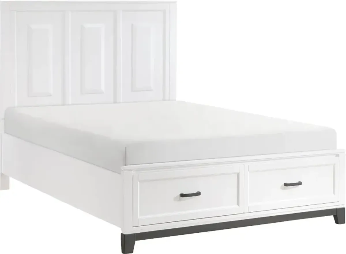 Jordan White Queen Storage Bed