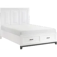 Jordan White Queen Storage Bed