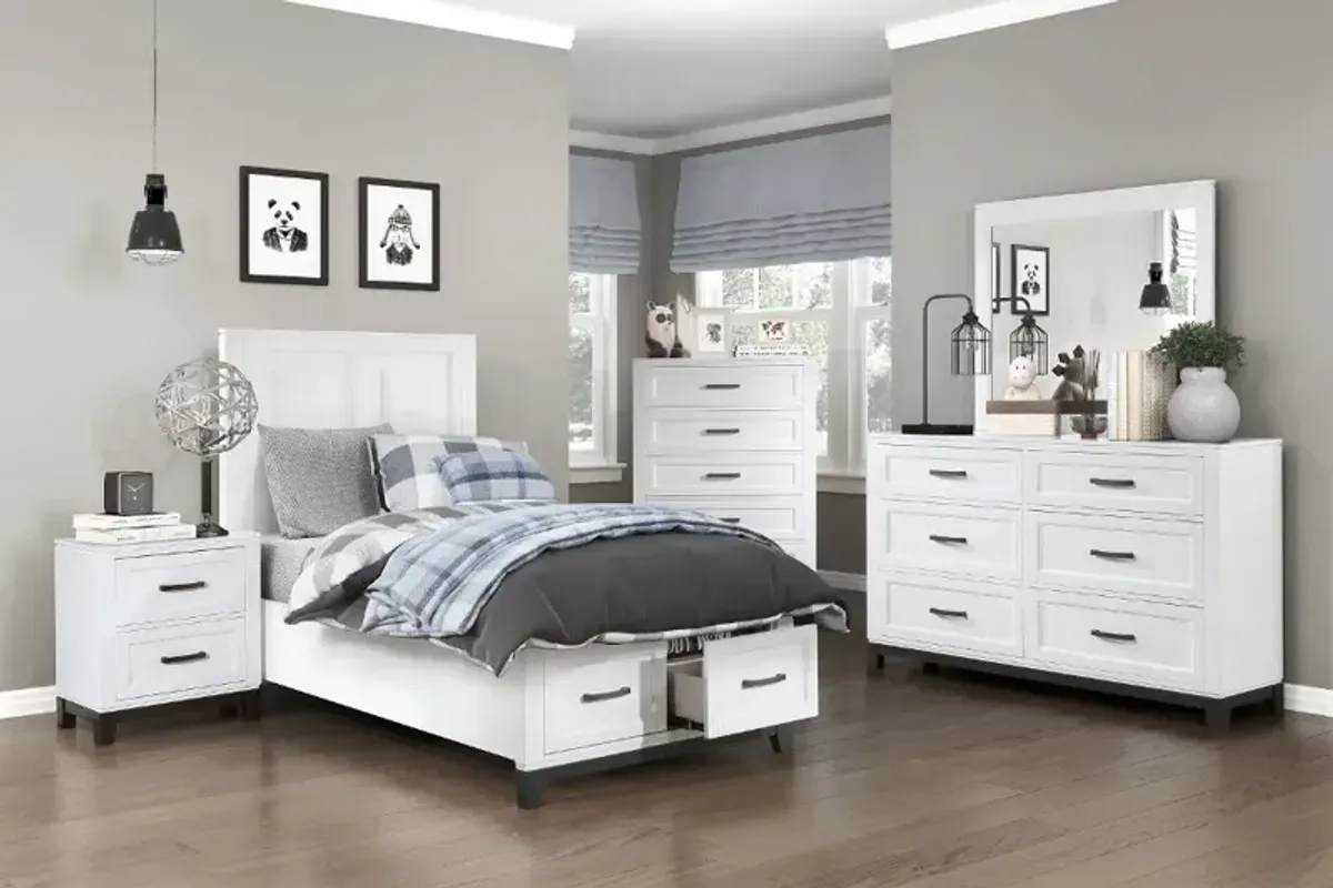 Jordan White Twin Storage Bed
