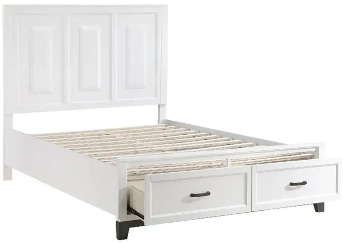 Jordan White Full Storage Bed