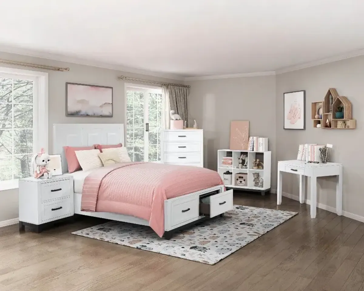 Jordan White Full Storage Bed