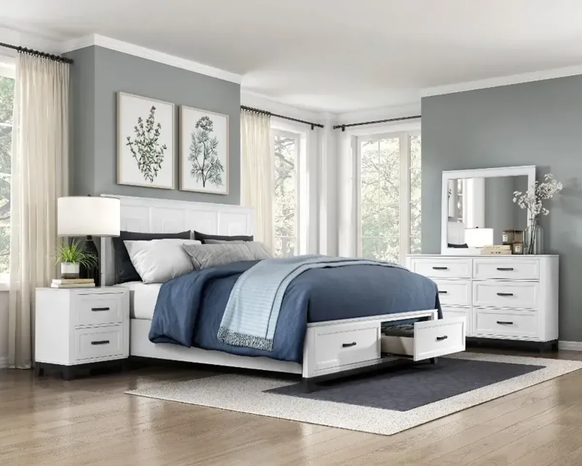 Jordan White Full Storage Bed