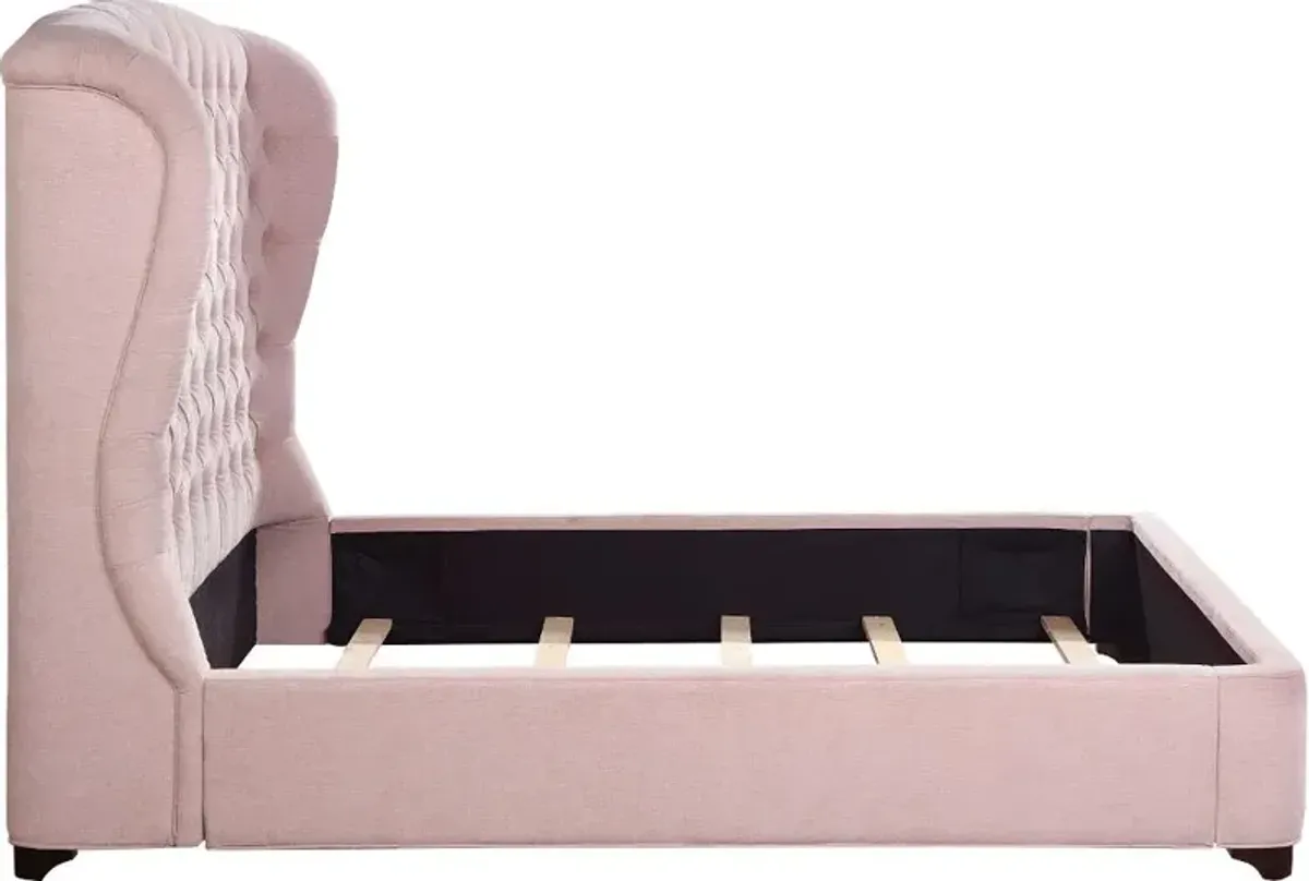 Cameo Pink Full Upholstered Bed