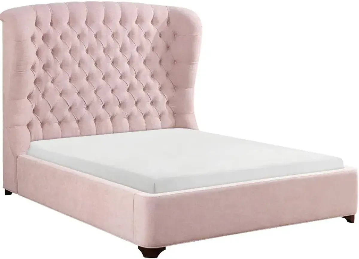 Cameo Pink Full Upholstered Bed