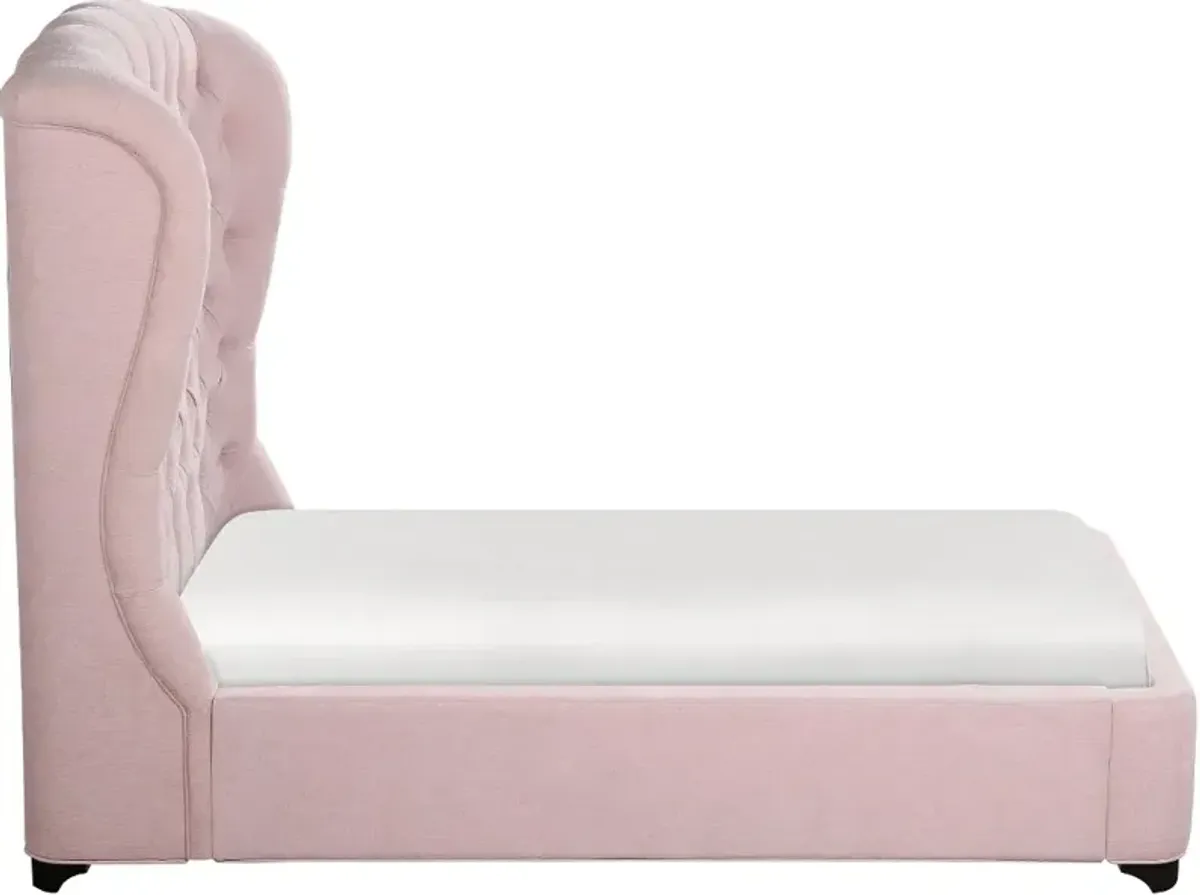 Cameo Pink Twin Upholstered Bed