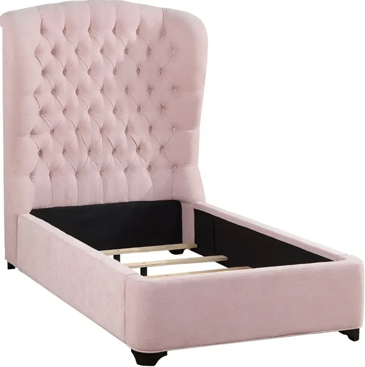 Cameo Pink Twin Upholstered Bed