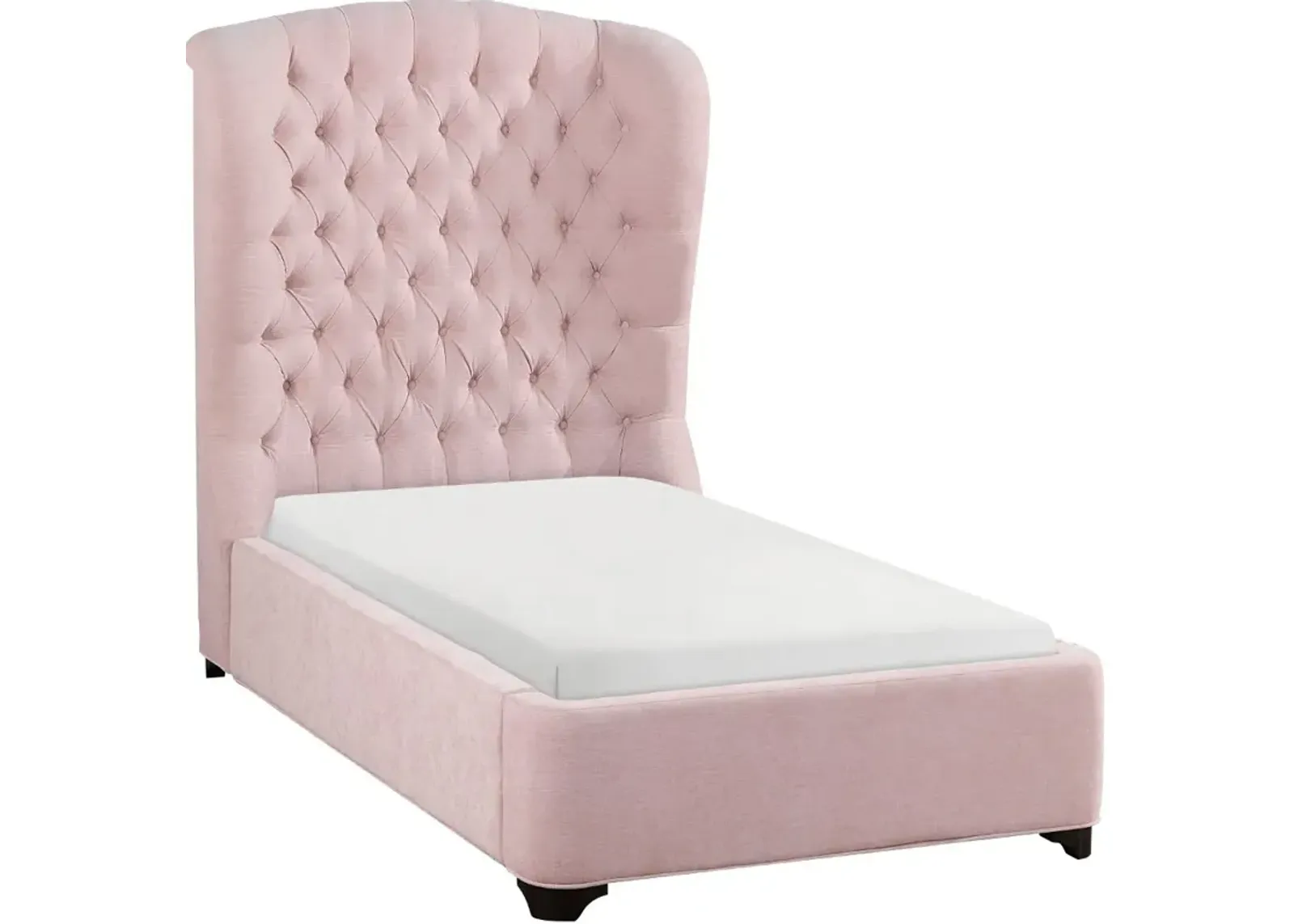 Cameo Pink Twin Upholstered Bed