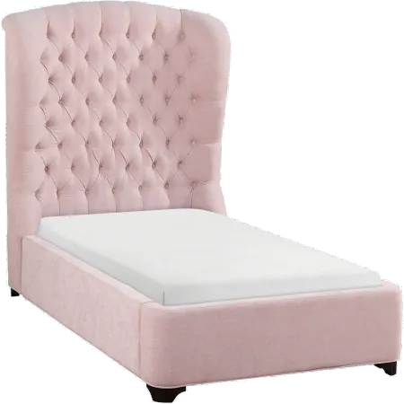 Cameo Pink Twin Upholstered Bed