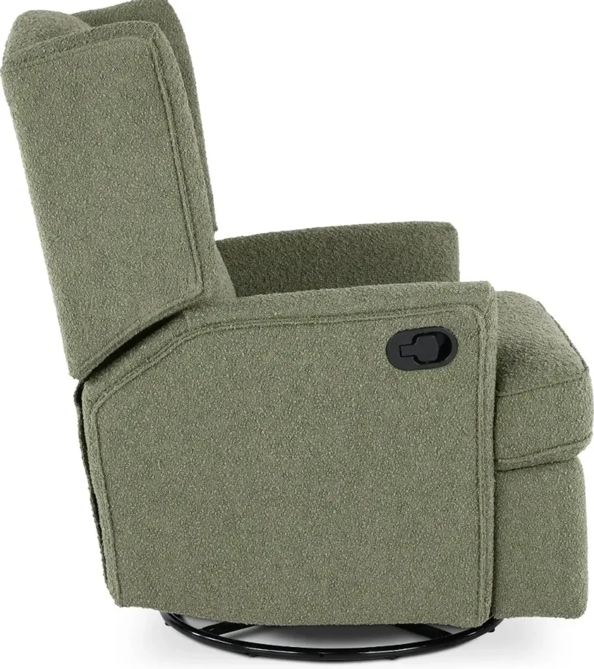 Hemingway Sage Green Boucle Wingback Glider Recliner