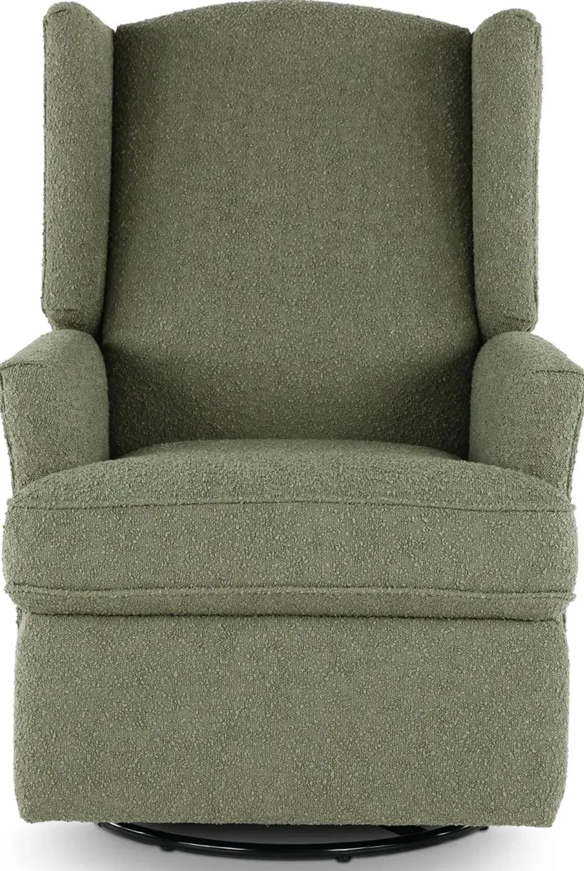 Hemingway Sage Green Boucle Wingback Glider Recliner