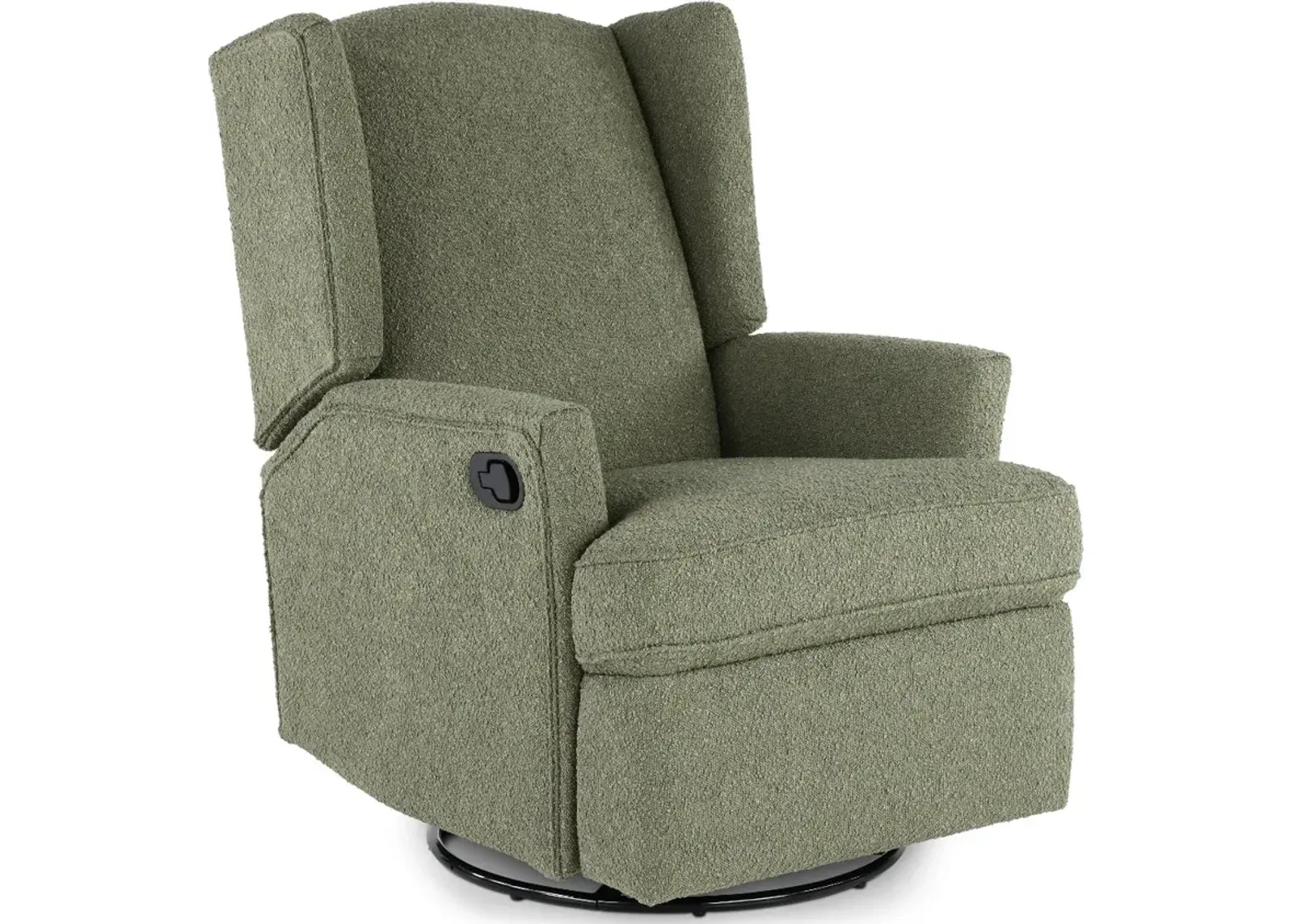 Hemingway Sage Green Boucle Wingback Glider Recliner