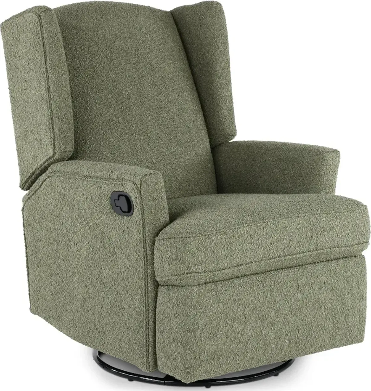 Hemingway Sage Green Boucle Wingback Glider Recliner