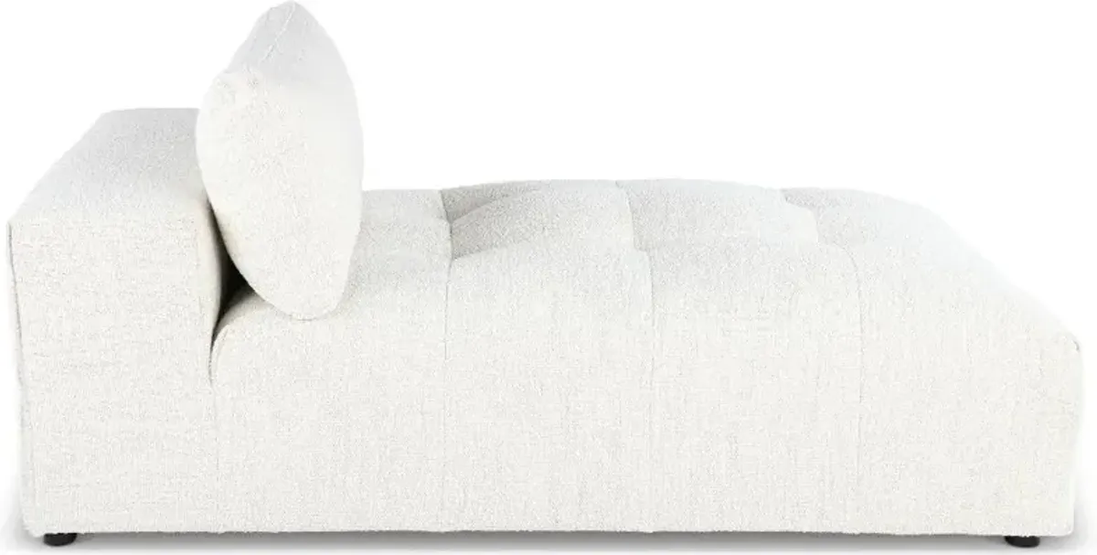 Preston Pearl White Modular Armless Chaise