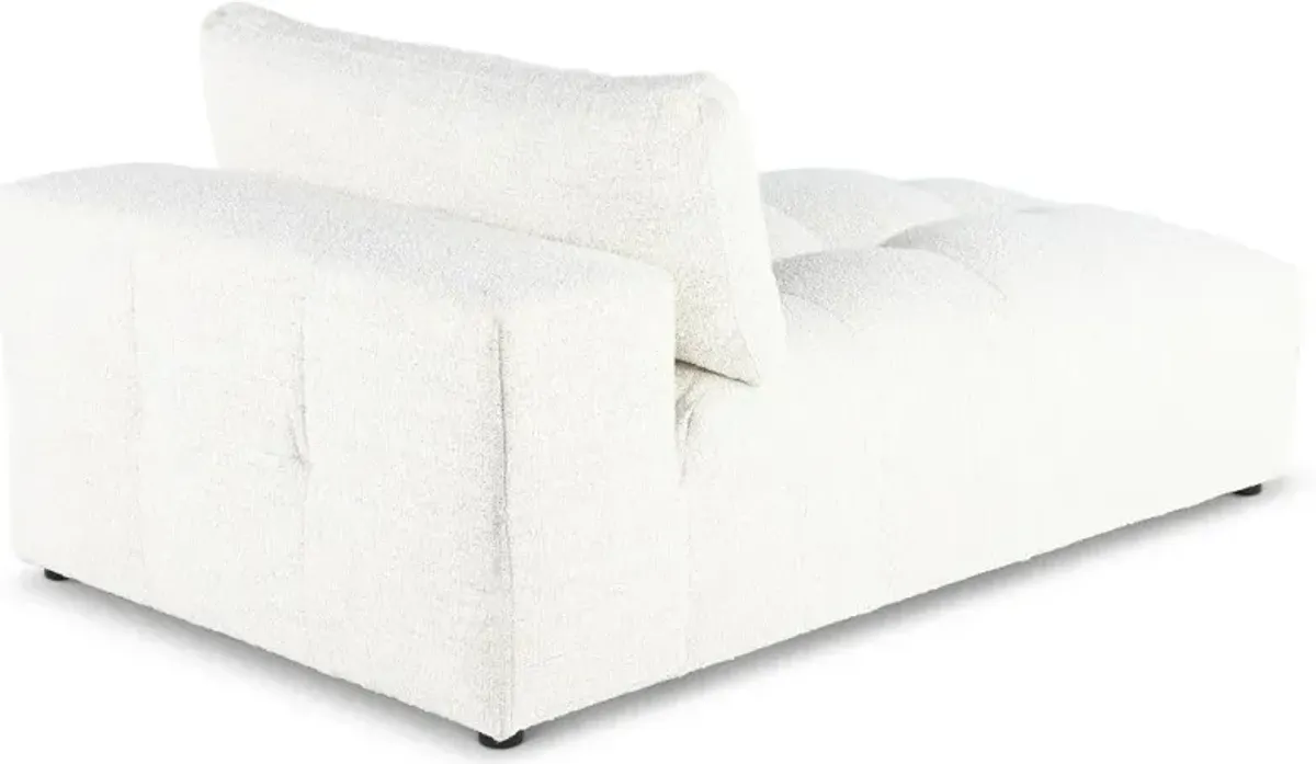 Preston Pearl White Modular Armless Chaise