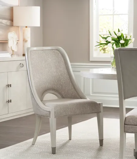 Brighton Gray Upholstered Dining Arm Chair