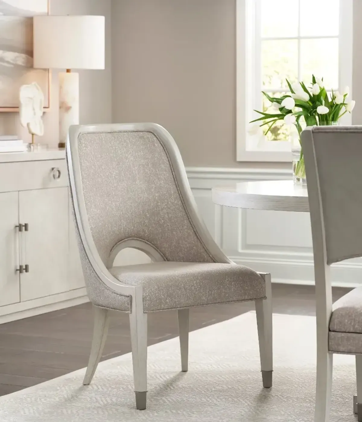 Brighton Gray Upholstered Dining Arm Chair