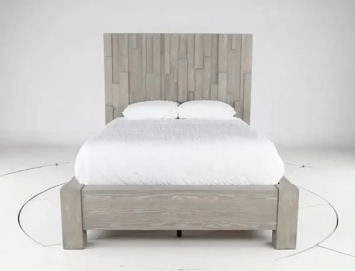 Millwork Gray Queen Platform Bed