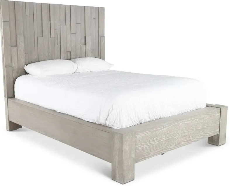 Millwork Gray Queen Platform Bed