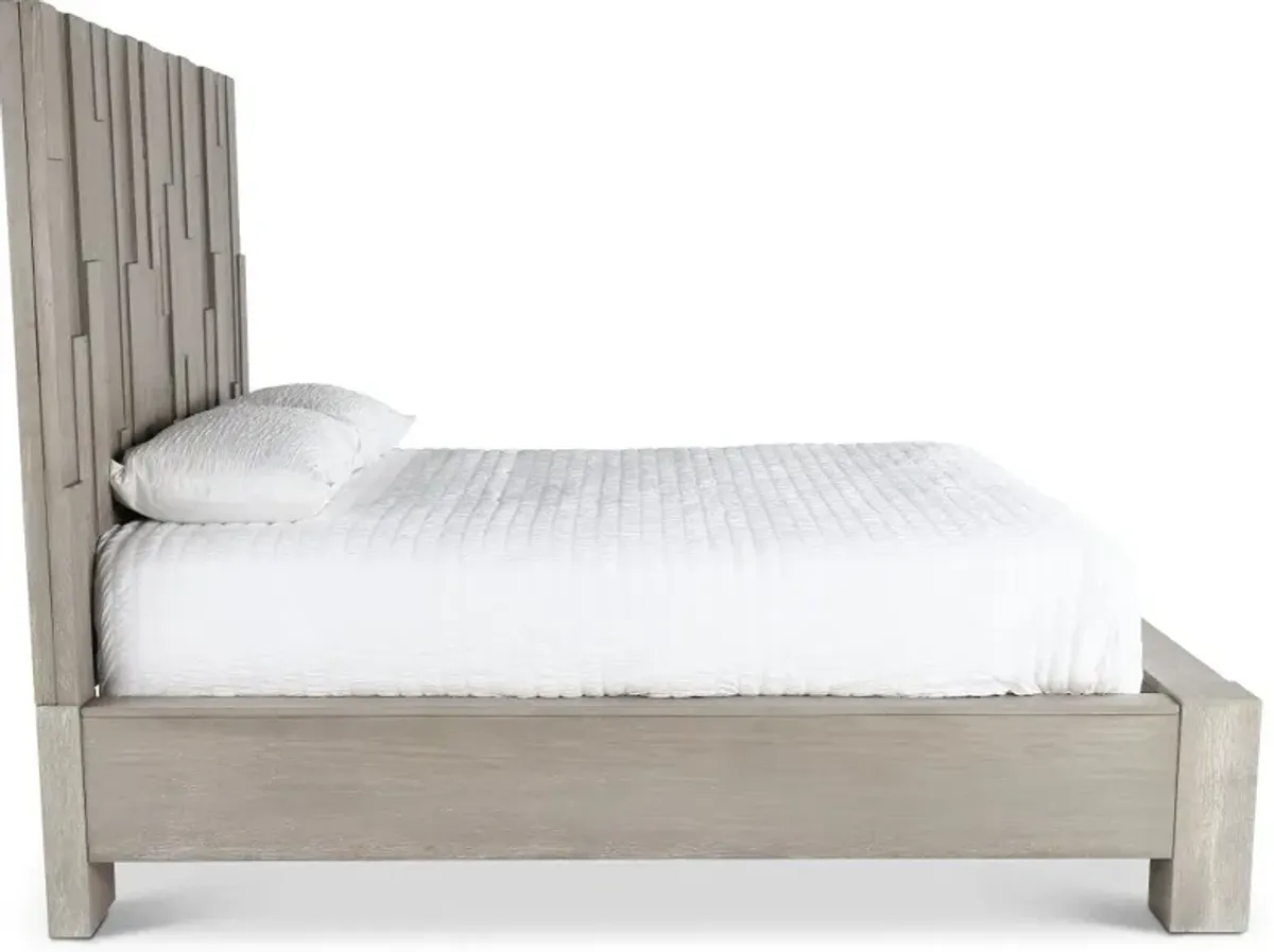 Millwork Gray Queen Platform Bed