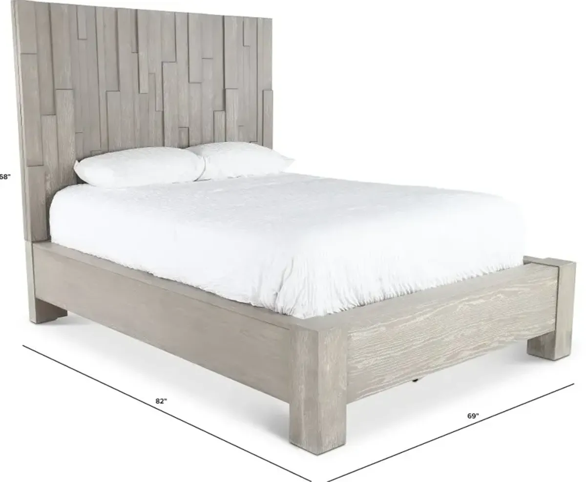 Millwork Gray Queen Platform Bed