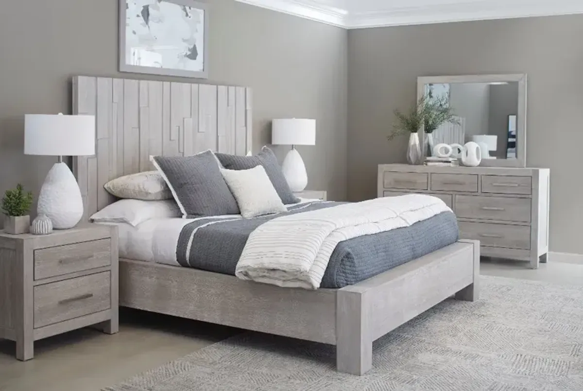 Millwork Gray Queen Platform Bed