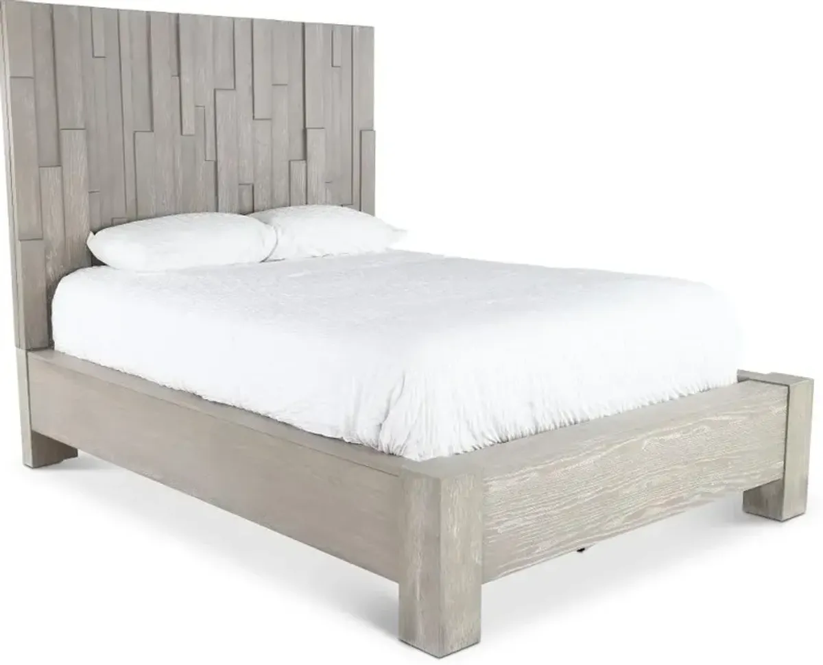 Millwork Gray King Platform Bed