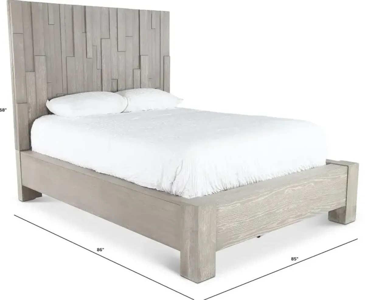 Millwork Gray King Platform Bed