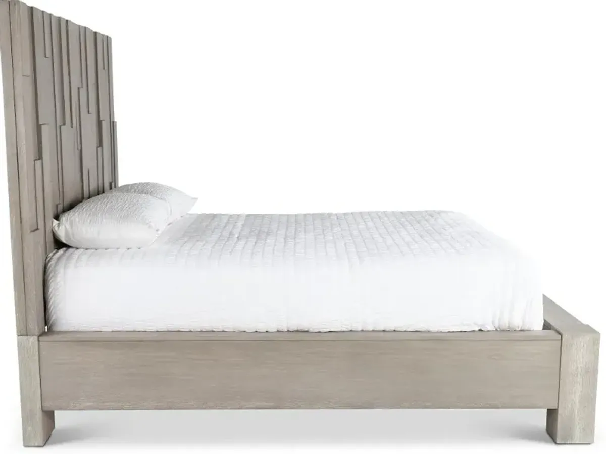 Millwork Gray King Platform Bed