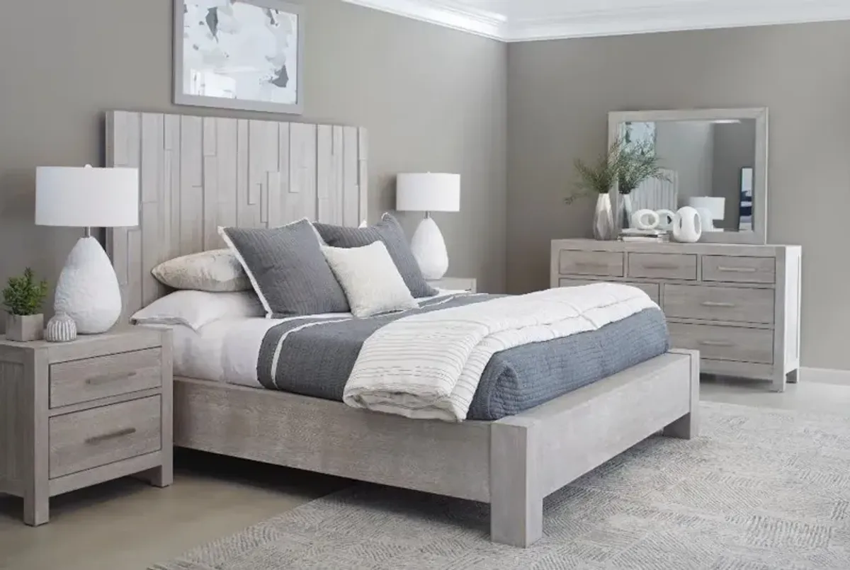 Millwork Gray King Platform Bed